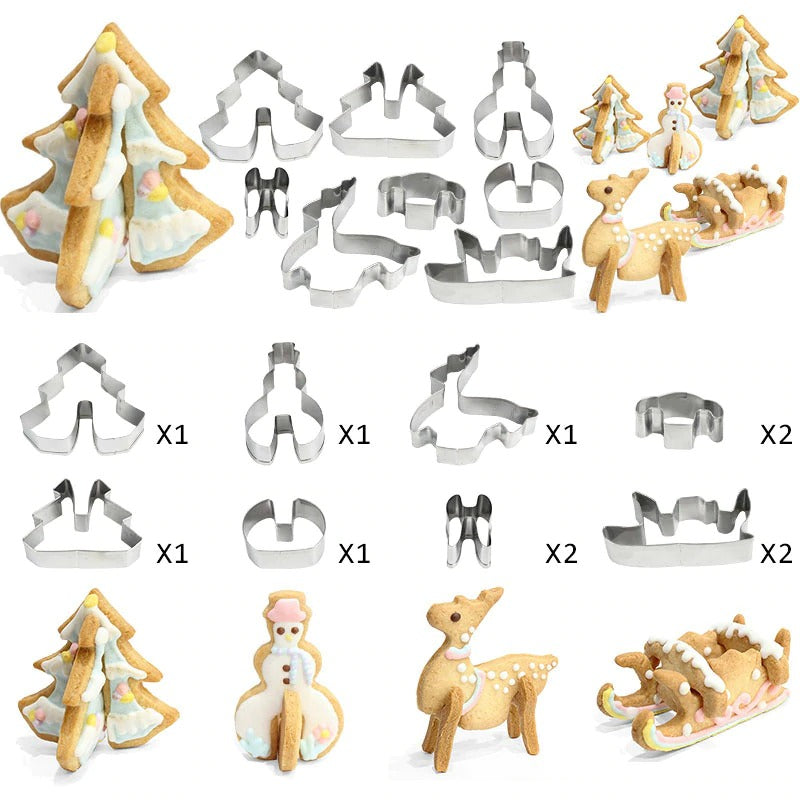 8pcs 3D Christmas Cookie Cutter Set